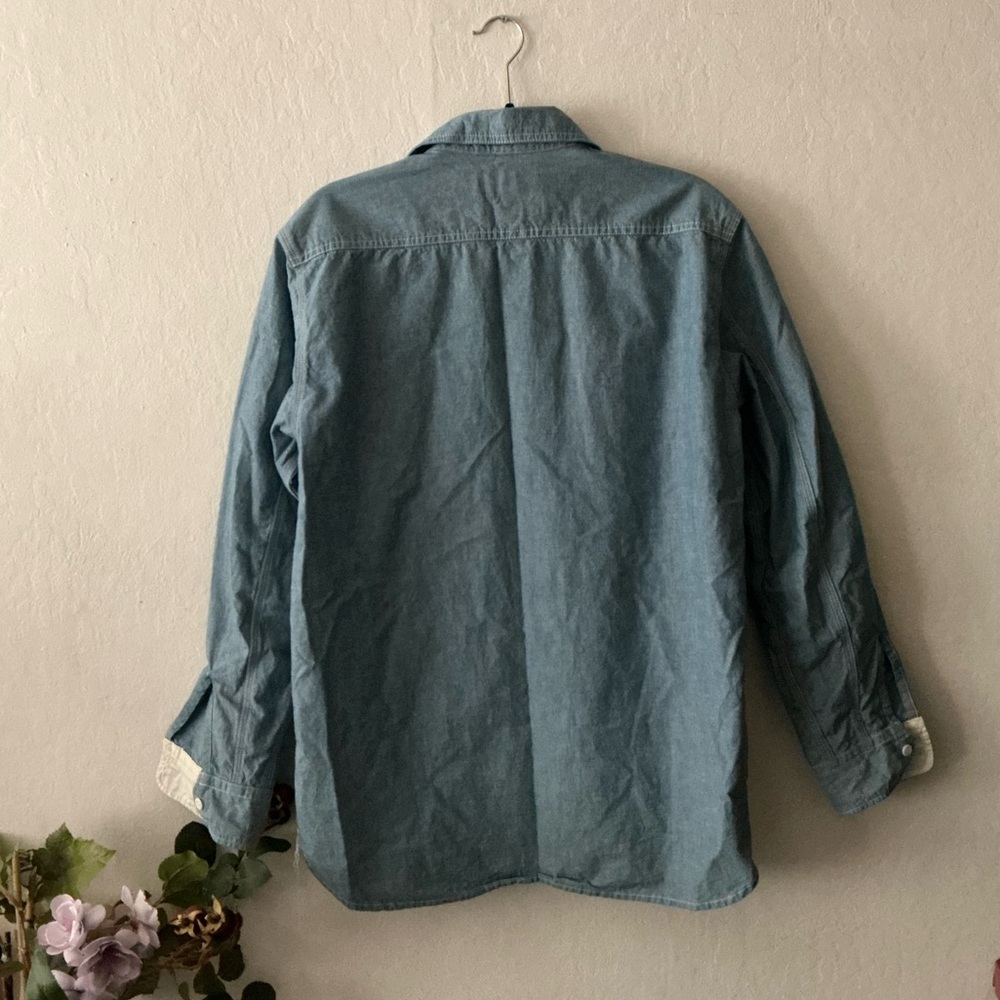 Beams Plus Work Chambray Overshirt Light Blue - Picture 8 of 16